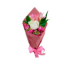 Buquê Rosas com Chocolate 