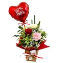 Arranjo com 3 Rosas Coloridas