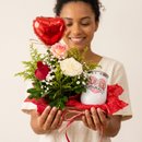 Box Carinho de Mãe com Rosas, Caneca e Balão