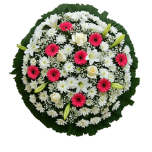 Coroa de Flores Luxo Rosa Média 