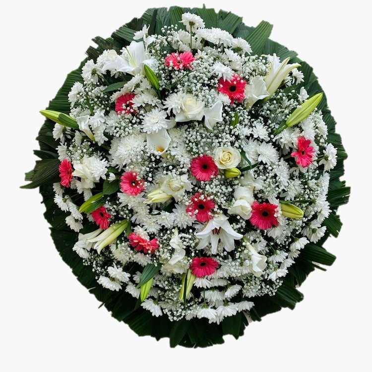 Coroa de Flores Luxo Rosa Média