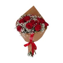 Buquê de Rosas Vermelhas e Gipsofila