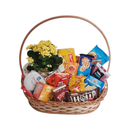 Cesta de cafe da Manhã com flores calandivas