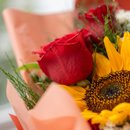 Buquê Mix Rosas e Girassol