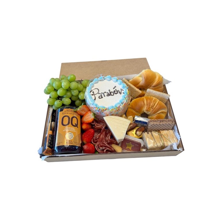 Cesta de Café da manhã de Aniversário com Bento Cake