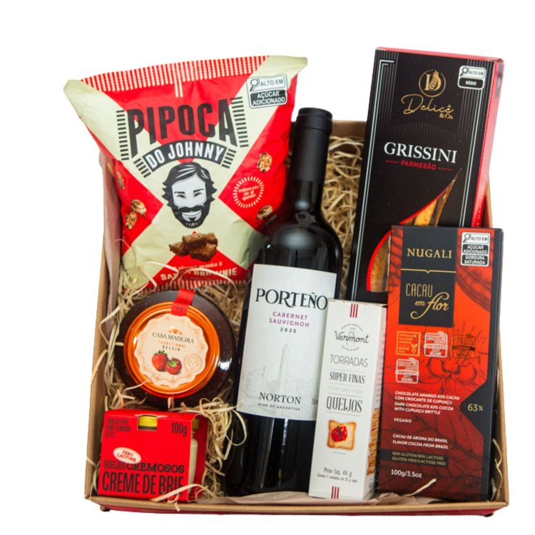 Cesta Gourmet Presente com Vinho