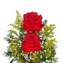 Arranjo de 2 Rosas Importada com Coração pelucia