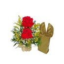 Arranjo 2 Rosas Importada com Caixa de Bombom