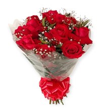 Buque 12 Rosas Vermelhas Importadas Abertas