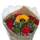 Buque 6 Rosas e 1 Girassol