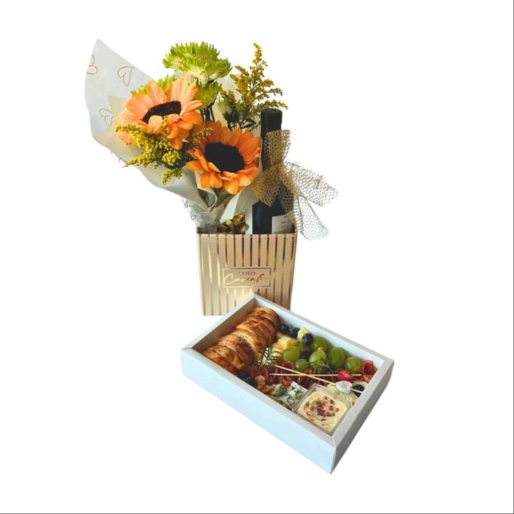 Box com Vinho Entre Flores e Sabores