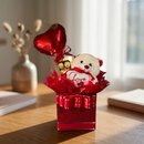 Lindo Box Vermelho com Pelúcia Ferrero Rocher e Balão