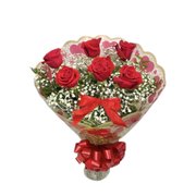 Buquê de 6 Rosas vermelhas Naturais