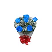 Buquê de 6 Rosas Azul