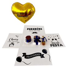 Caixa Surpresa Aniversário Luxo Dourado