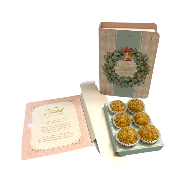 Livro Encanto de Natal com Mensagem e Doces Gourmet