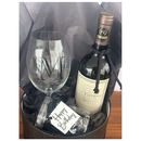 Cesta Box de Presente Vinho Taça e Chocolate
