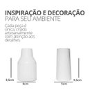 Par de Vasos Garrafa Cimento Branco Com Flores Secas