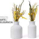 Conjunto 2 Vasos Garrafa Cimento com Flores Secas