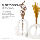 Par Vasos Janela e Redondo de Cimento com Flores Secas