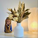 Arranjo De Flores Secas Decor Vaso Garrafa Vintage Lis