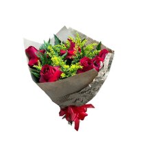 Buquê Romântico 6 Rosas Vermelhas