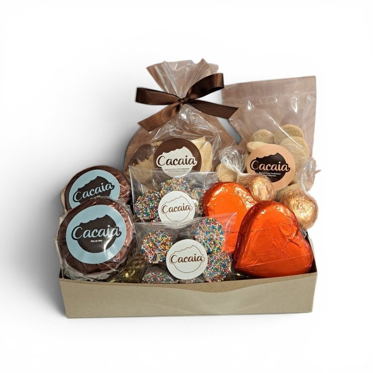 Cesta Amor Chocolates e Biscoitos