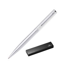 Caneta Crown Diamond Prata com Pedrinhas e Estojo