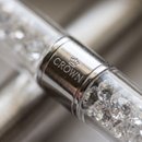 Caneta Crown Diamond Prata com Pedrinhas e Estojo