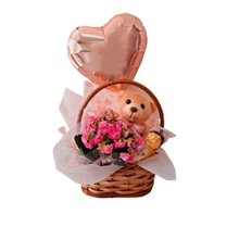 Cesta Ursinho Flowers