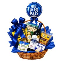 Cesta Luxo Vinho Premium para o Papai