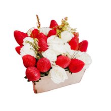 Cesta de Flores e Morangos (P)