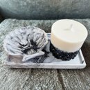 Kit Decorativo Vela Aromática, Bandeja e Concha