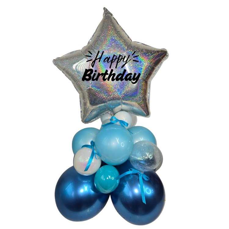 Bubble Estrela Blue  Happy Birthday