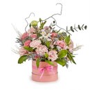 Arranjo Rosé em Caixa de Flores com Cravos