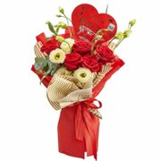 Buquê de Rosas Vermelhas Colombianas com Bombons Finos