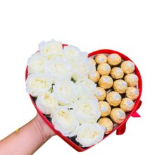 Caixa Box do Amor Flores Com Ferrero