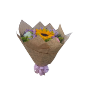 Buquê Rosas Coloridas e Girassol