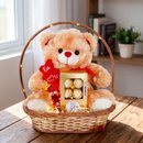 Cesta de Urso e chocolate 