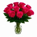 Doze Rosas Pink no Vaso