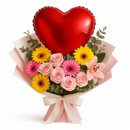 Eterno Coração com Rosas