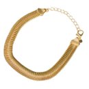 Pulseira Malha Grossa Dourada Luxo Feminina