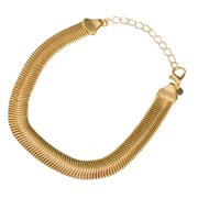 Pulseira Malha Grossa Dourada Luxo Feminina