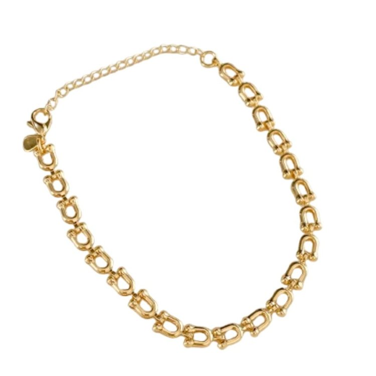 Pulseira Feminina Dourada com Elos Elegantes