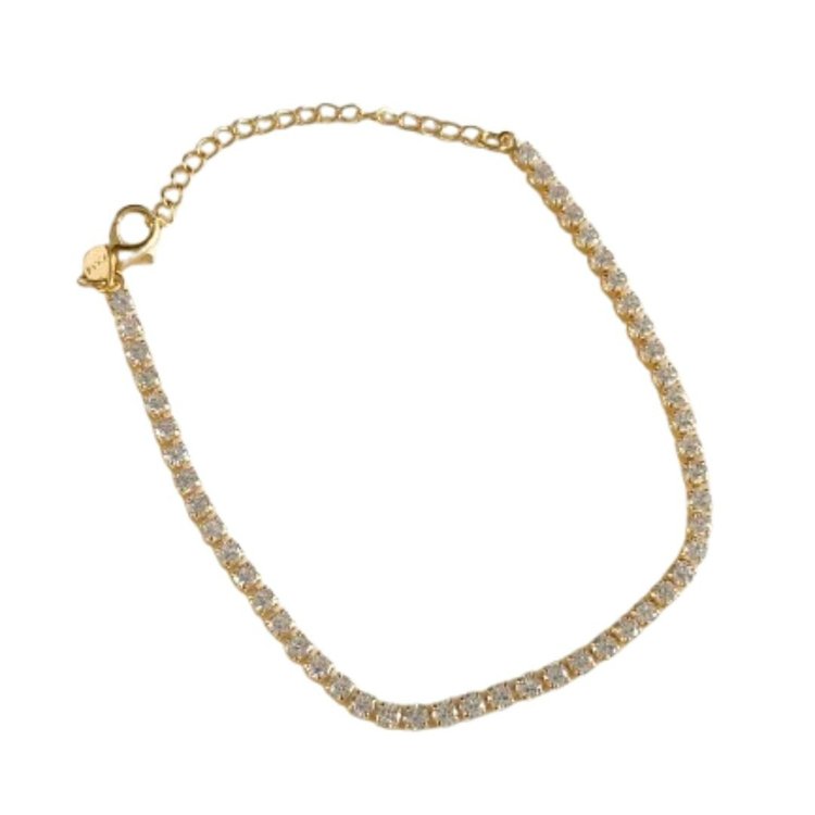 Pulseira Riviera Dourada com Zircônias Luxo