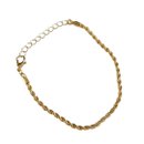 Pulseira Fina Dourada Estilo Cordão Torcido