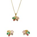 Conjunto de Colar e Brincos Borboleta - Banho Ouro 18k