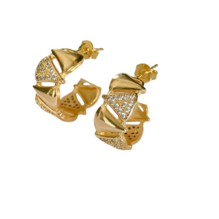 Brinco Argola com Cravejamento Zircônias