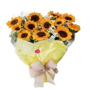 Buquê 12 Girassóis Amarelos