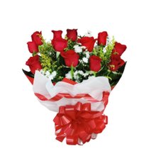 Arranjo Elegante 12 Rosas Vermelhas